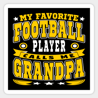 Calls Me Grandpa Funny Grandchildren Football Lover Typography Magnet